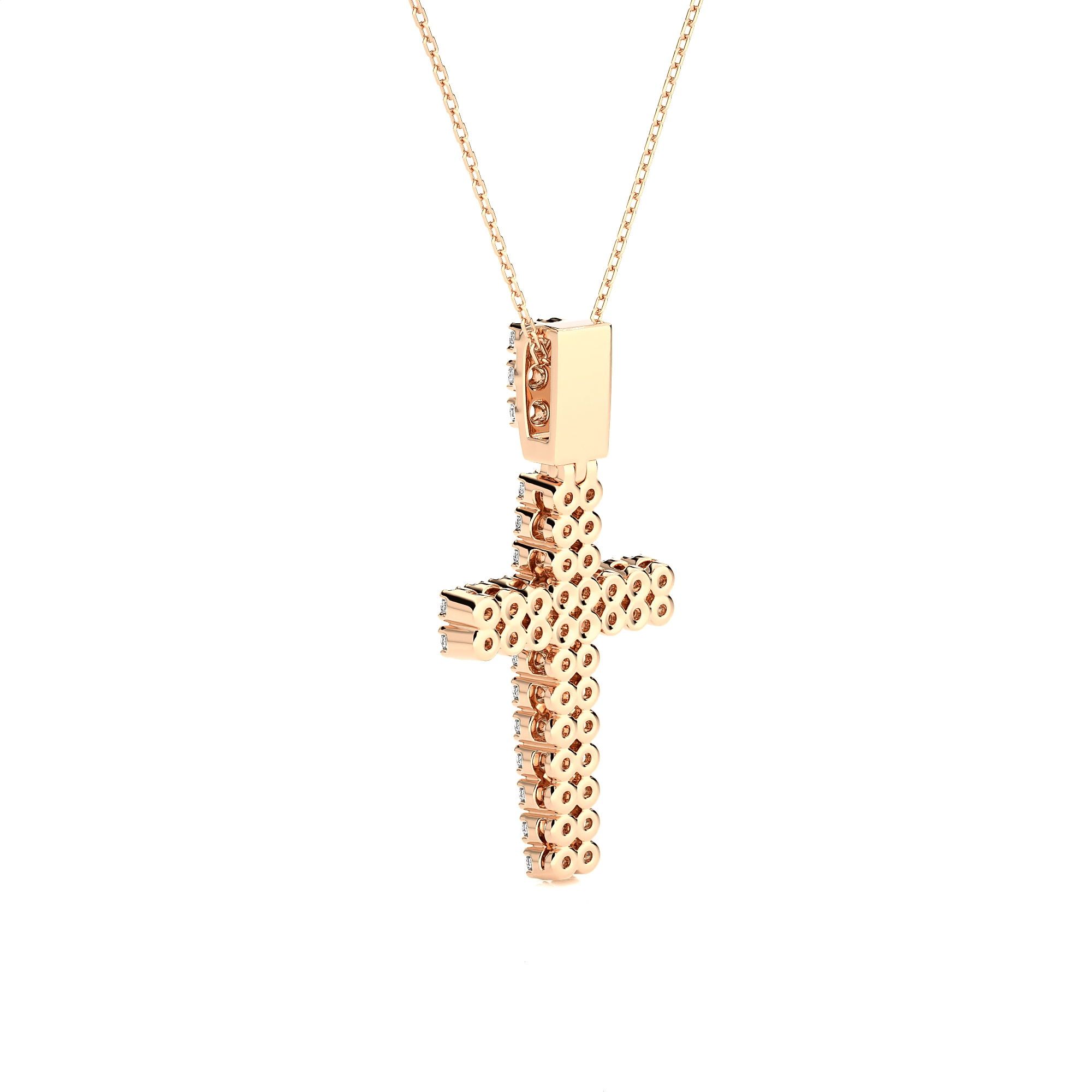 7/8  ctw Round Lab Grown Diamond Cross Pendant