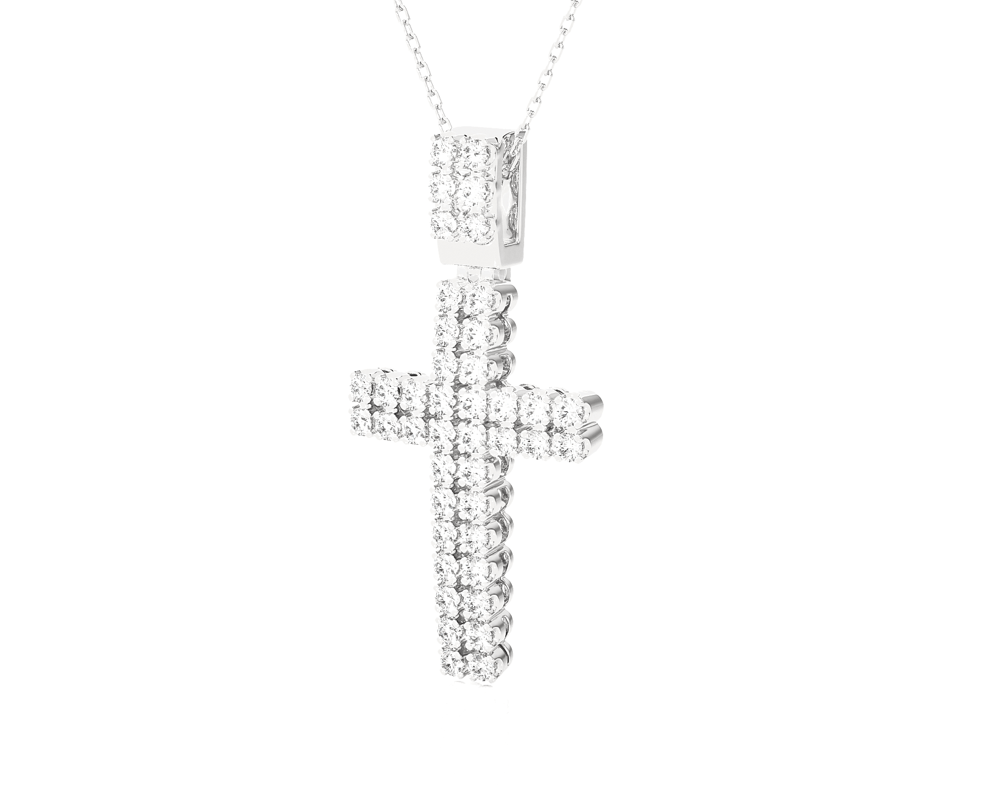7/8  ctw Round Lab Grown Diamond Cross Pendant