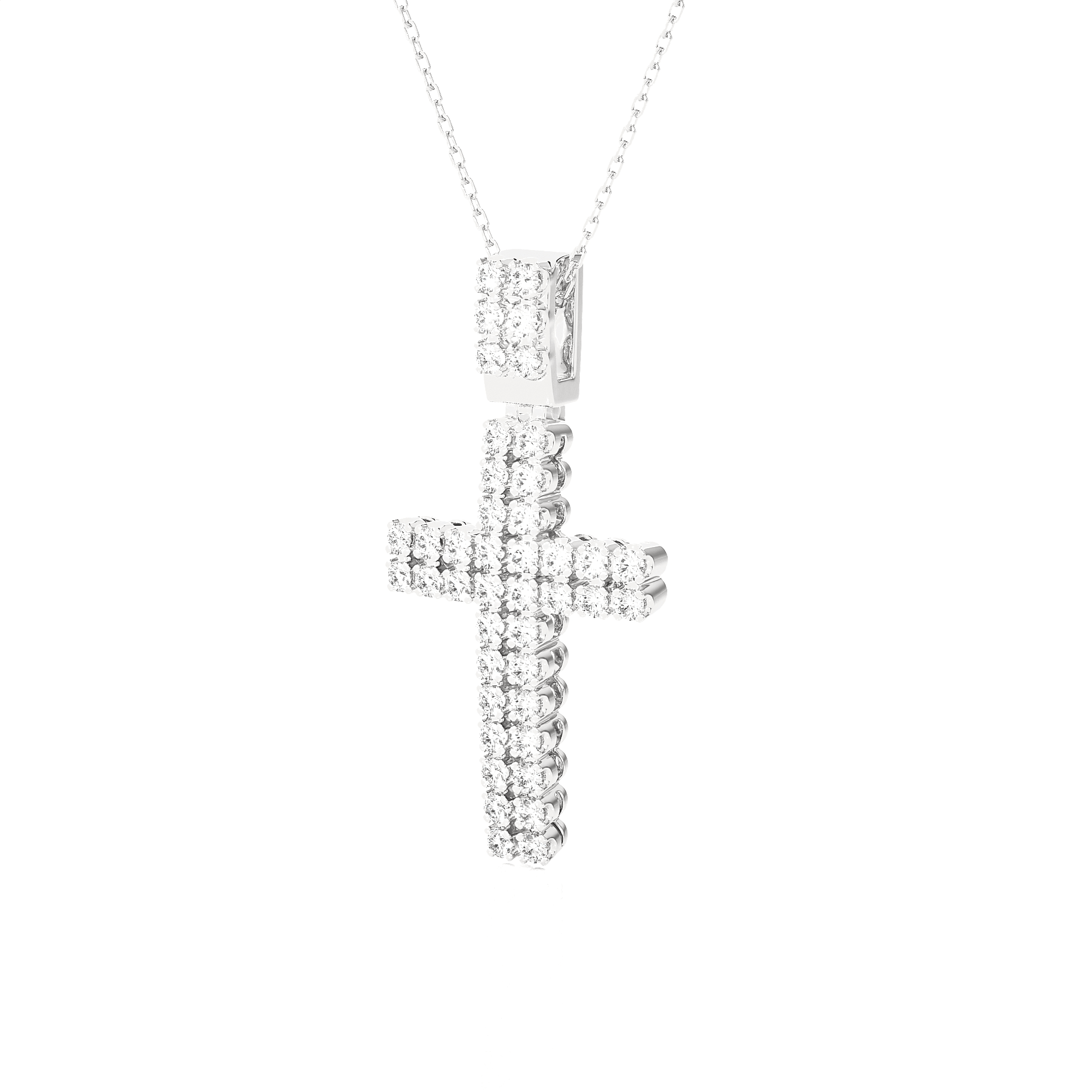 7/8  ctw Round Lab Grown Diamond Cross Pendant