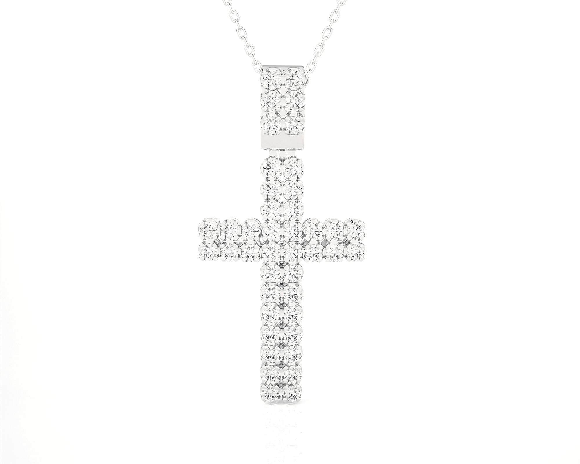 7/8  ctw Round Lab Grown Diamond Cross Pendant