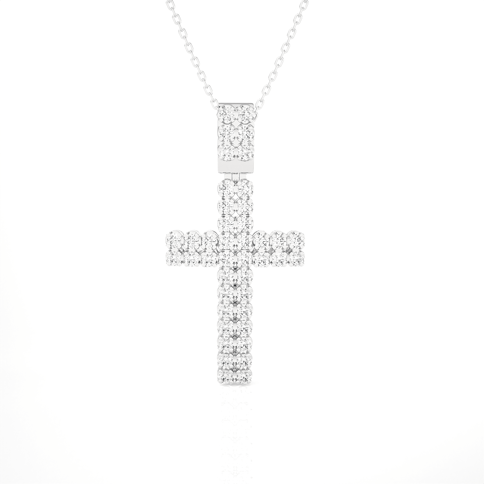 7/8  ctw Round Lab Grown Diamond Cross Pendant