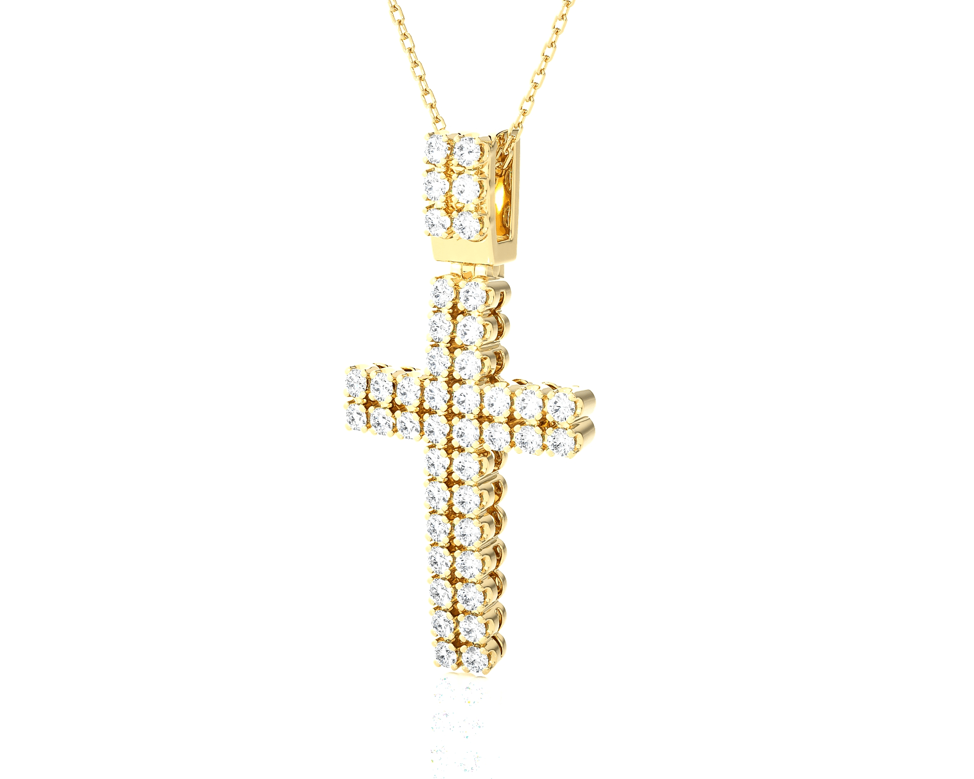 7/8  ctw Round Lab Grown Diamond Cross Pendant
