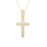 7/8  ctw Round Lab Grown Diamond Cross Pendant