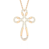 1/6  ctw Round Lab Grown Diamond Cross Pendant