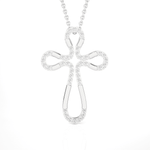 1/6  ctw Round Lab Grown Diamond Cross Pendant