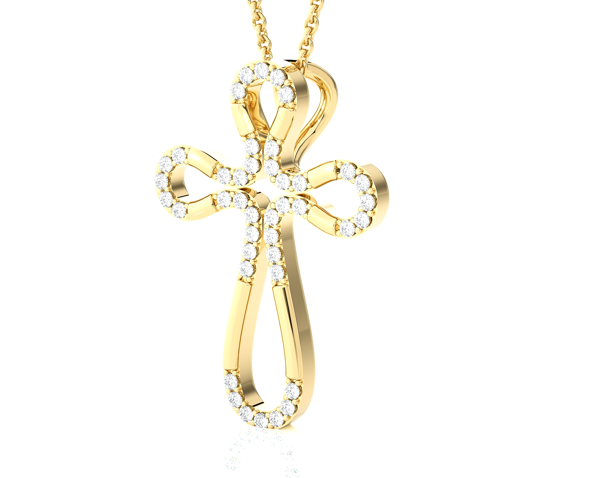 1/6  ctw Round Lab Grown Diamond Cross Pendant