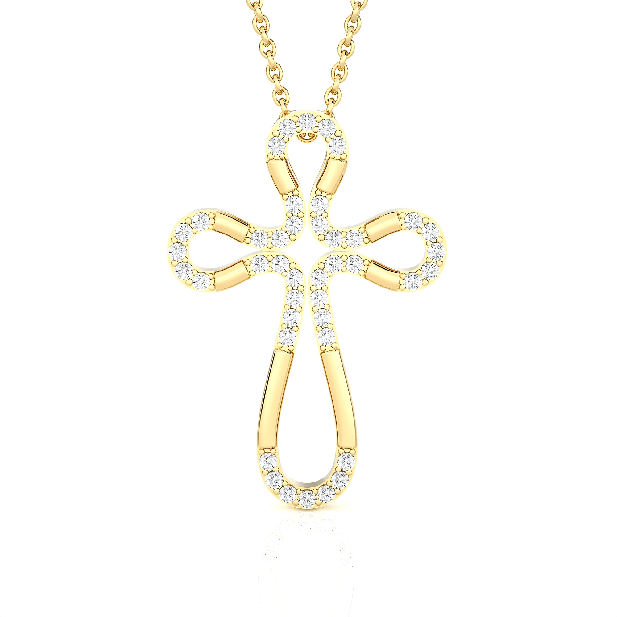 1/6  ctw Round Lab Grown Diamond Cross Pendant