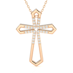 1/8  ctw Round Lab Grown Diamond Cross Pendant