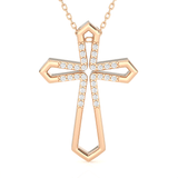 1/8  ctw Round Lab Grown Diamond Cross Pendant