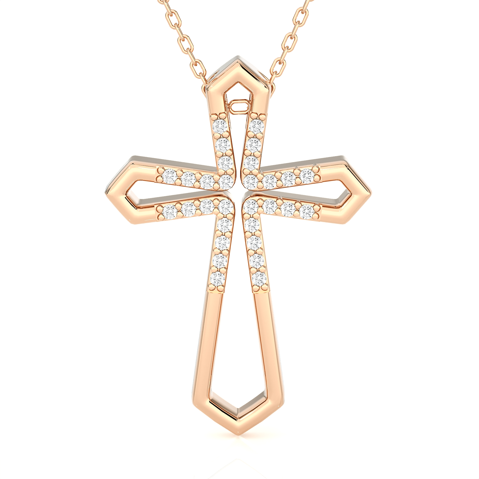 1/8  ctw Round Lab Grown Diamond Cross Pendant