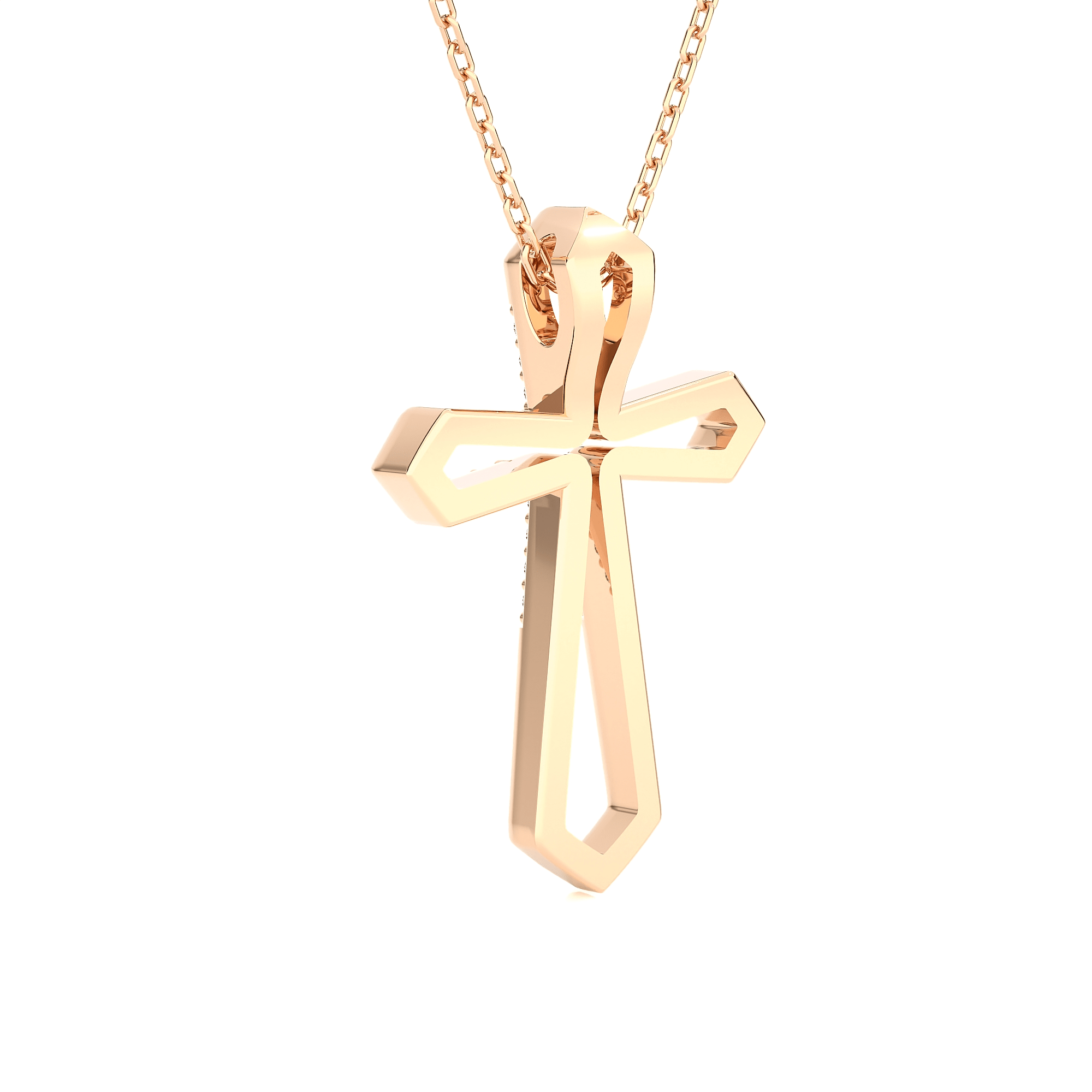 1/8  ctw Round Lab Grown Diamond Cross Pendant