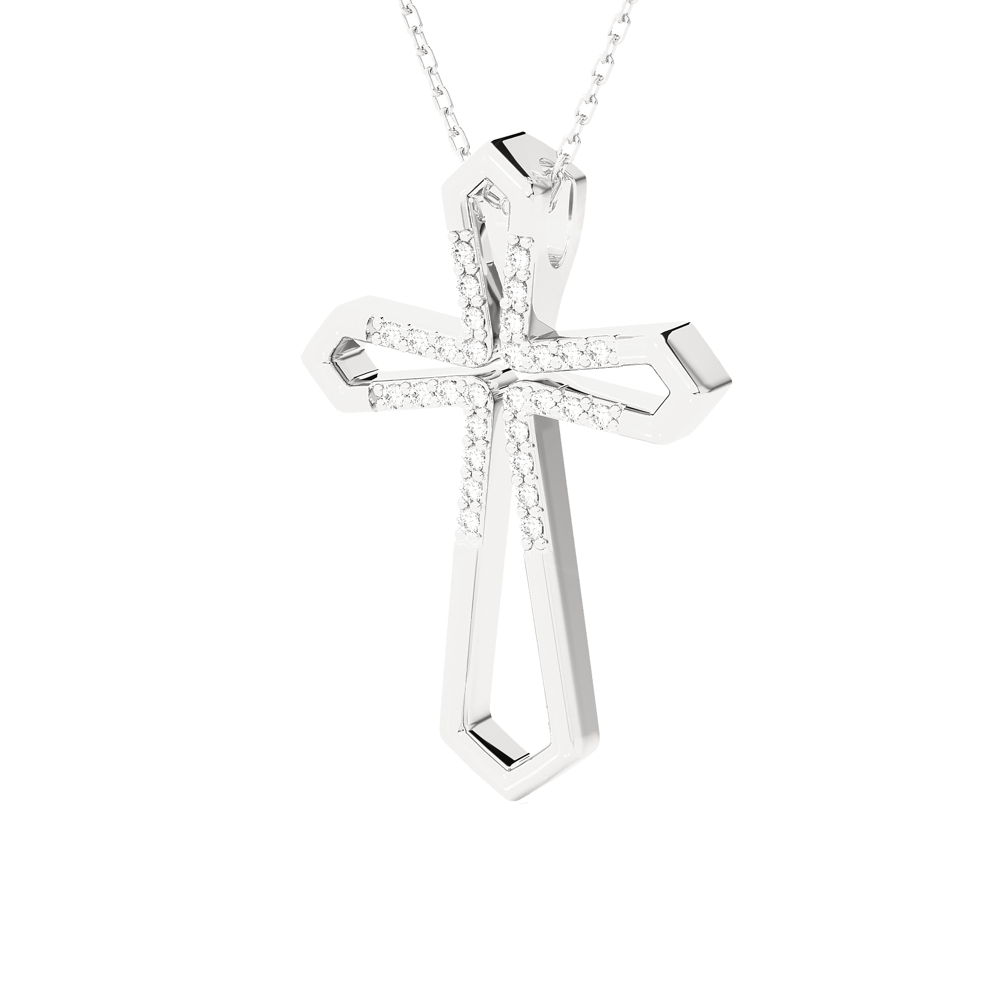 1/8  ctw Round Lab Grown Diamond Cross Pendant