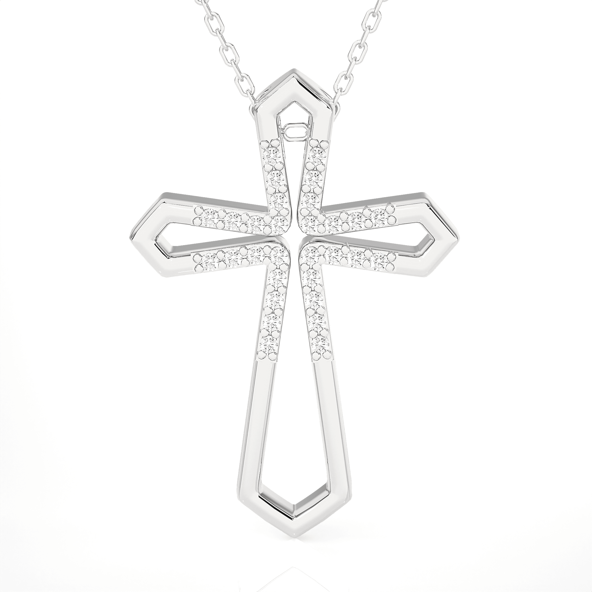 1/8  ctw Round Lab Grown Diamond Cross Pendant