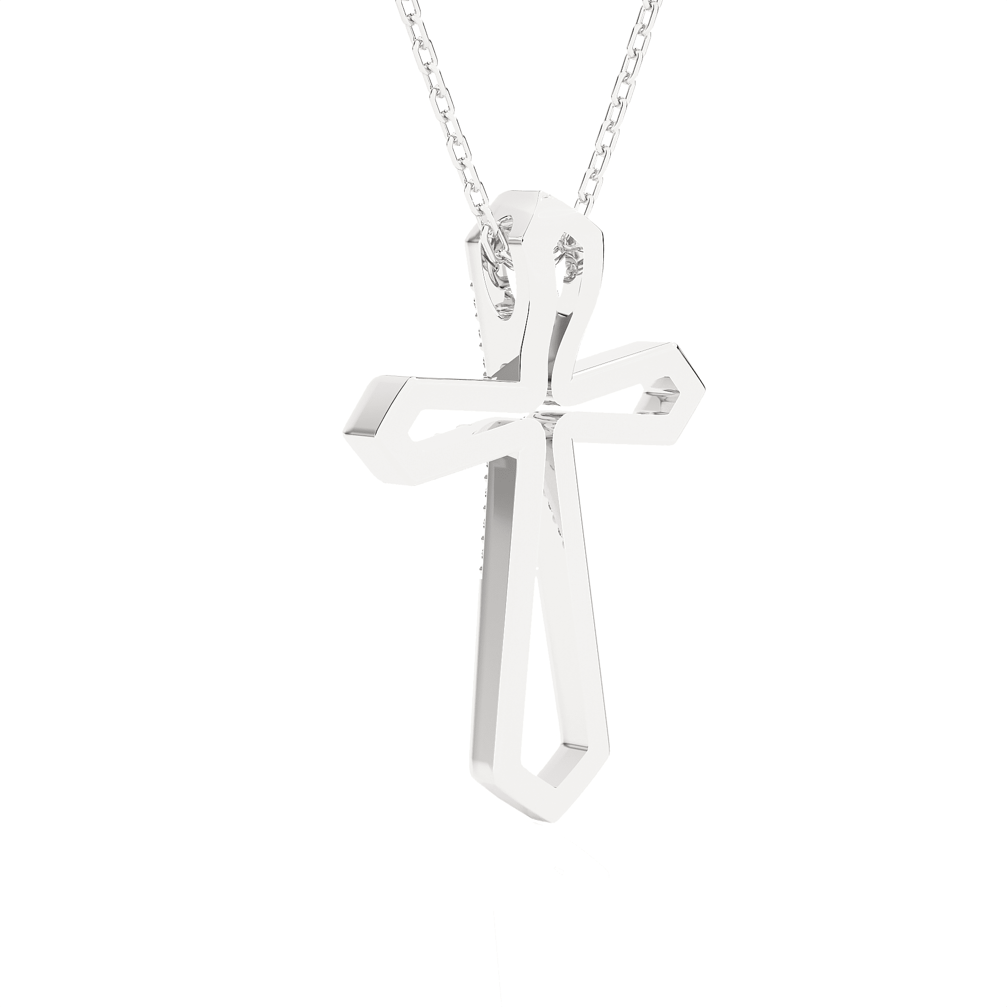 1/8  ctw Round Lab Grown Diamond Cross Pendant