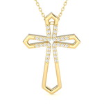 1/8  ctw Round Lab Grown Diamond Cross Pendant
