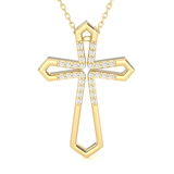 1/8  ctw Round Lab Grown Diamond Cross Pendant