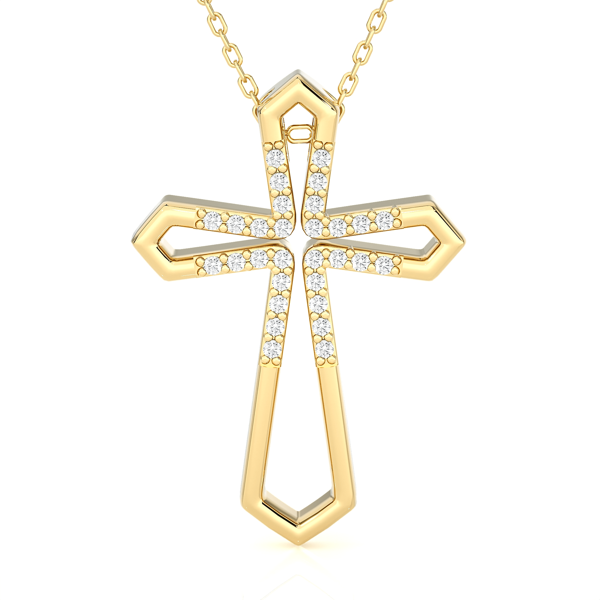 1/8  ctw Round Lab Grown Diamond Cross Pendant