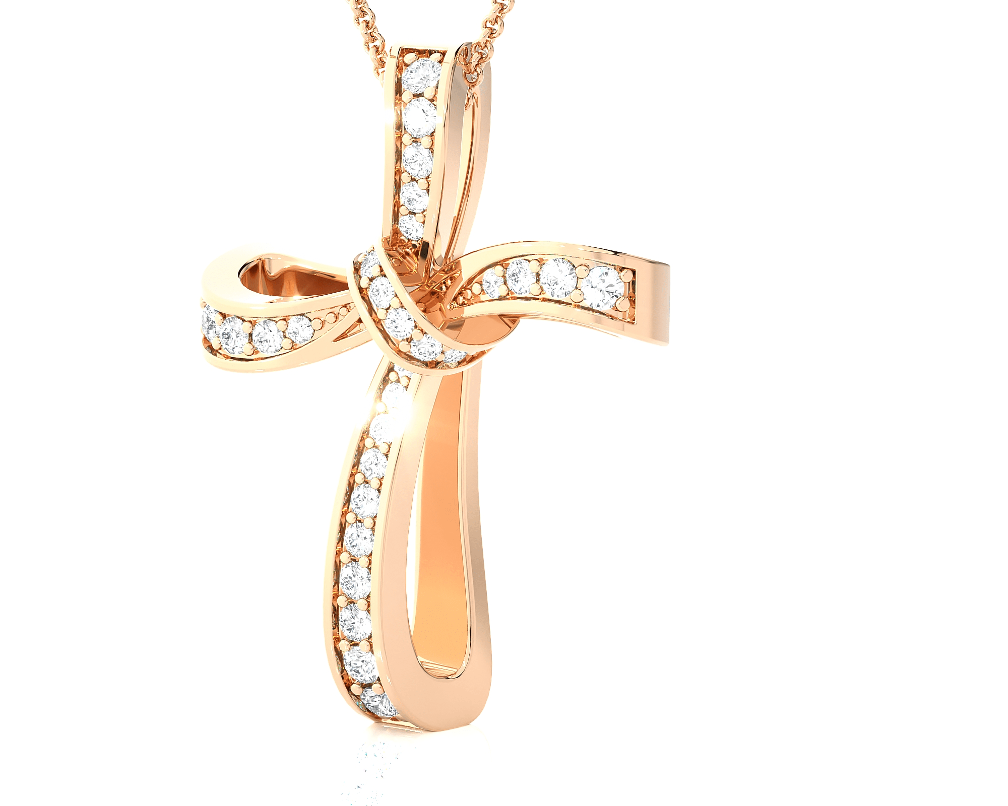 1/6  ctw Round Lab Grown Diamond Cross Pendant