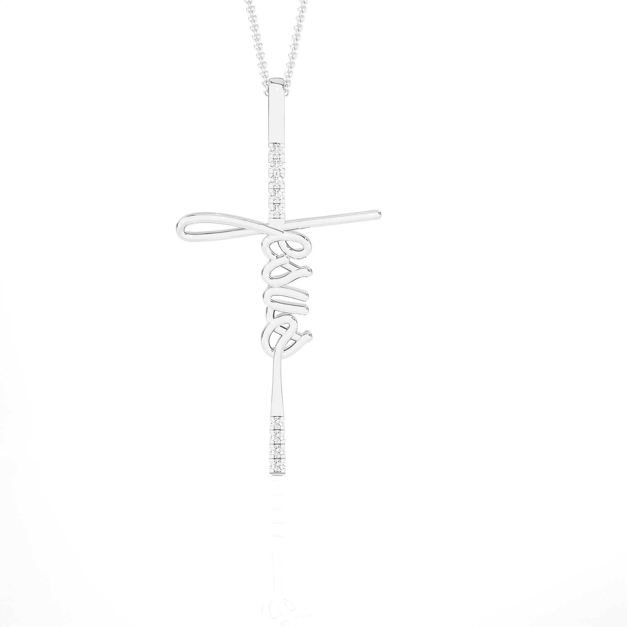 1/20  ctw Round Lab Grown Diamond Cross Pendant