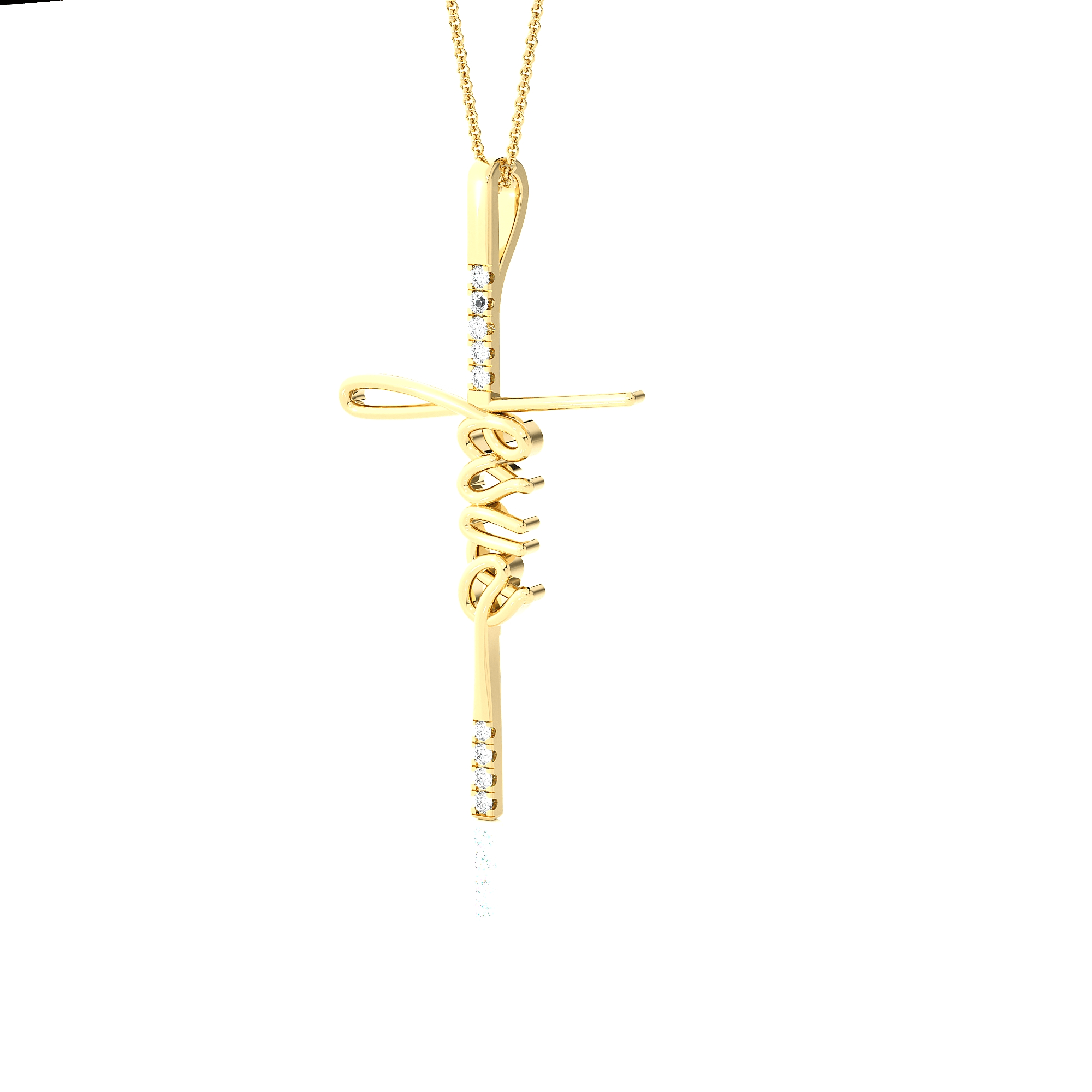 1/20  ctw Round Lab Grown Diamond Cross Pendant