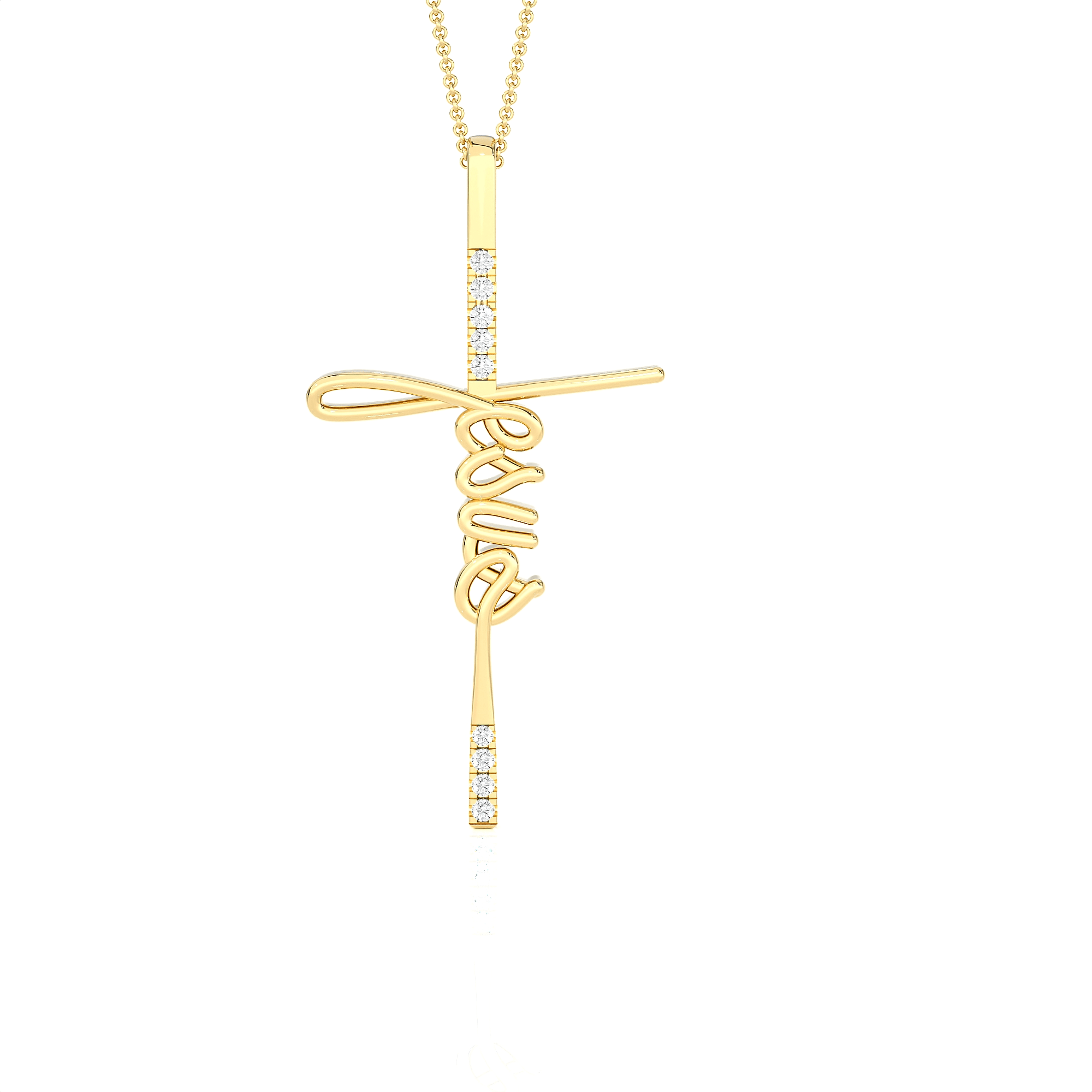 1/20  ctw Round Lab Grown Diamond Cross Pendant