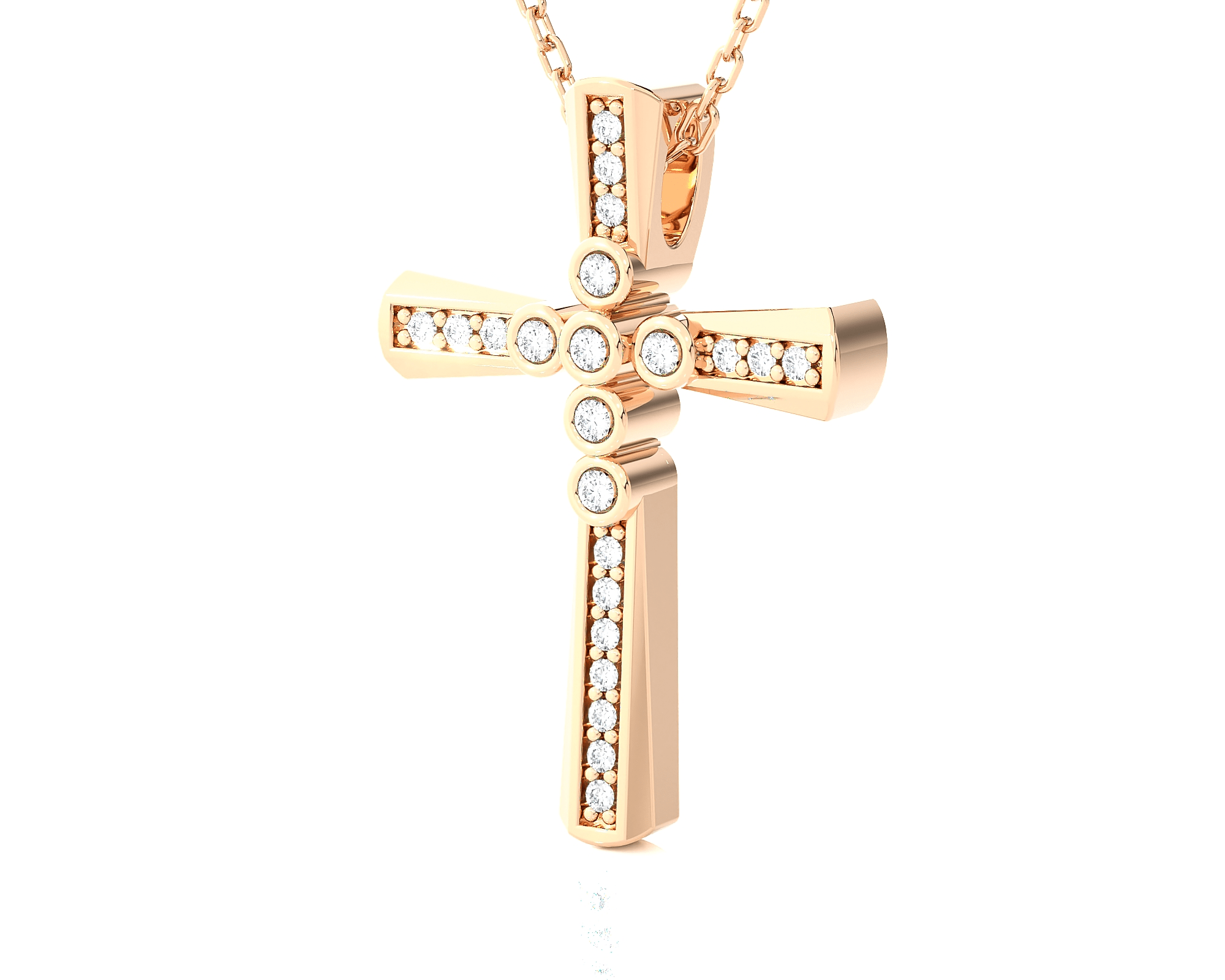 1/10  ctw Round Lab Grown Diamond Cross Pendant