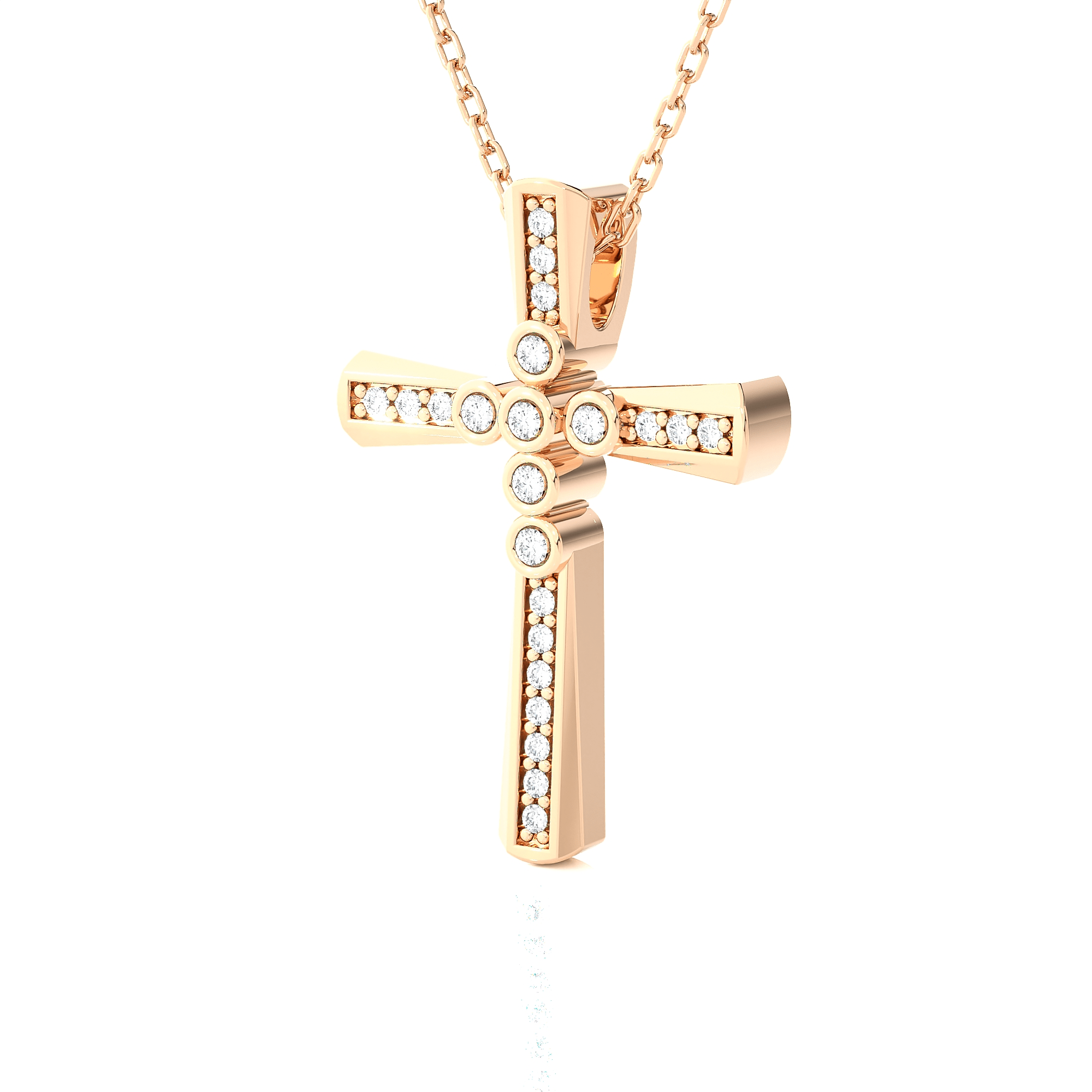 1/10  ctw Round Lab Grown Diamond Cross Pendant