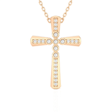 1/10  ctw Round Lab Grown Diamond Cross Pendant