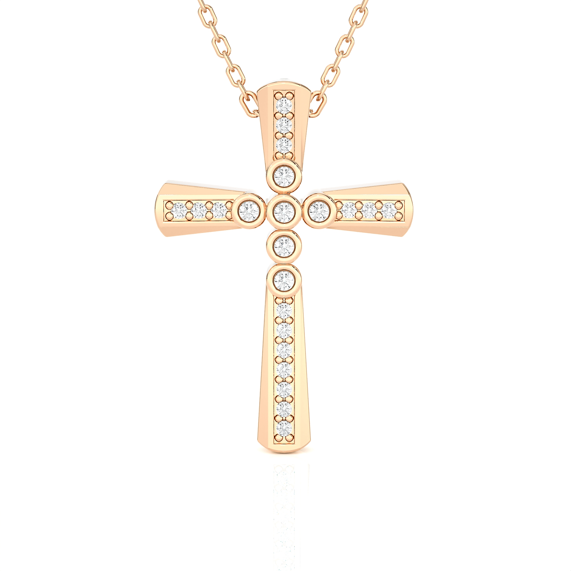 1/10  ctw Round Lab Grown Diamond Cross Pendant