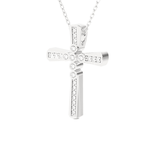 1/10  ctw Round Lab Grown Diamond Cross Pendant