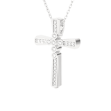 1/10  ctw Round Lab Grown Diamond Cross Pendant