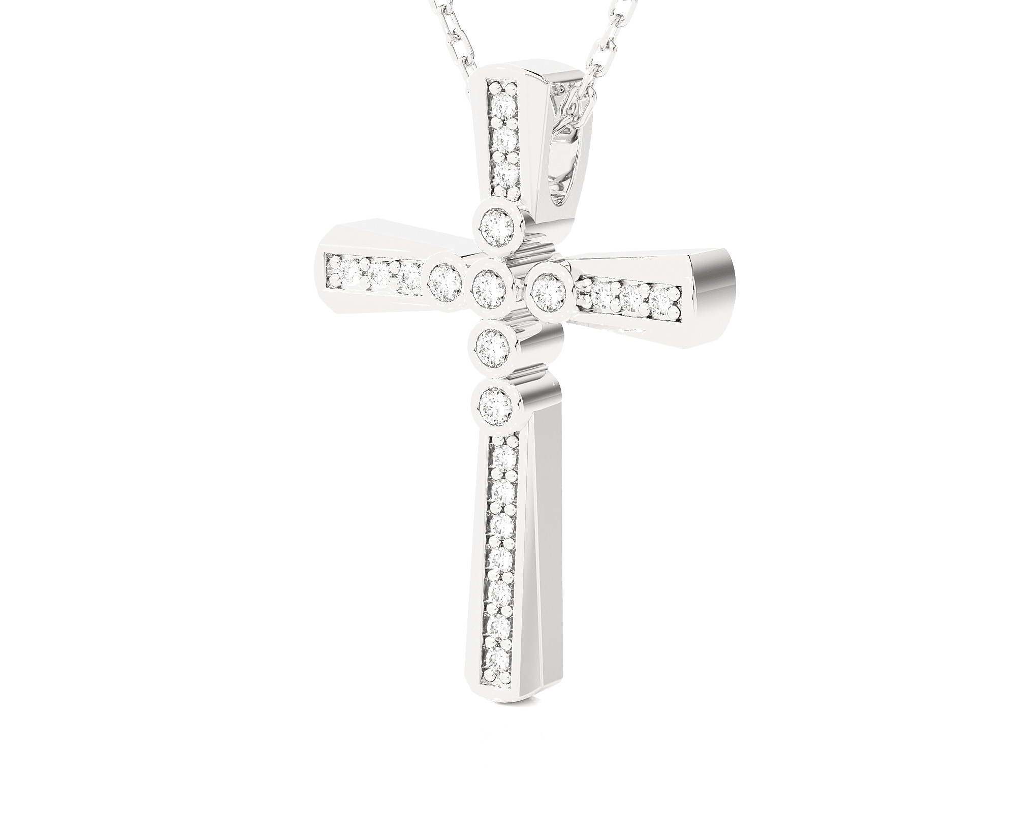 1/10  ctw Round Lab Grown Diamond Cross Pendant