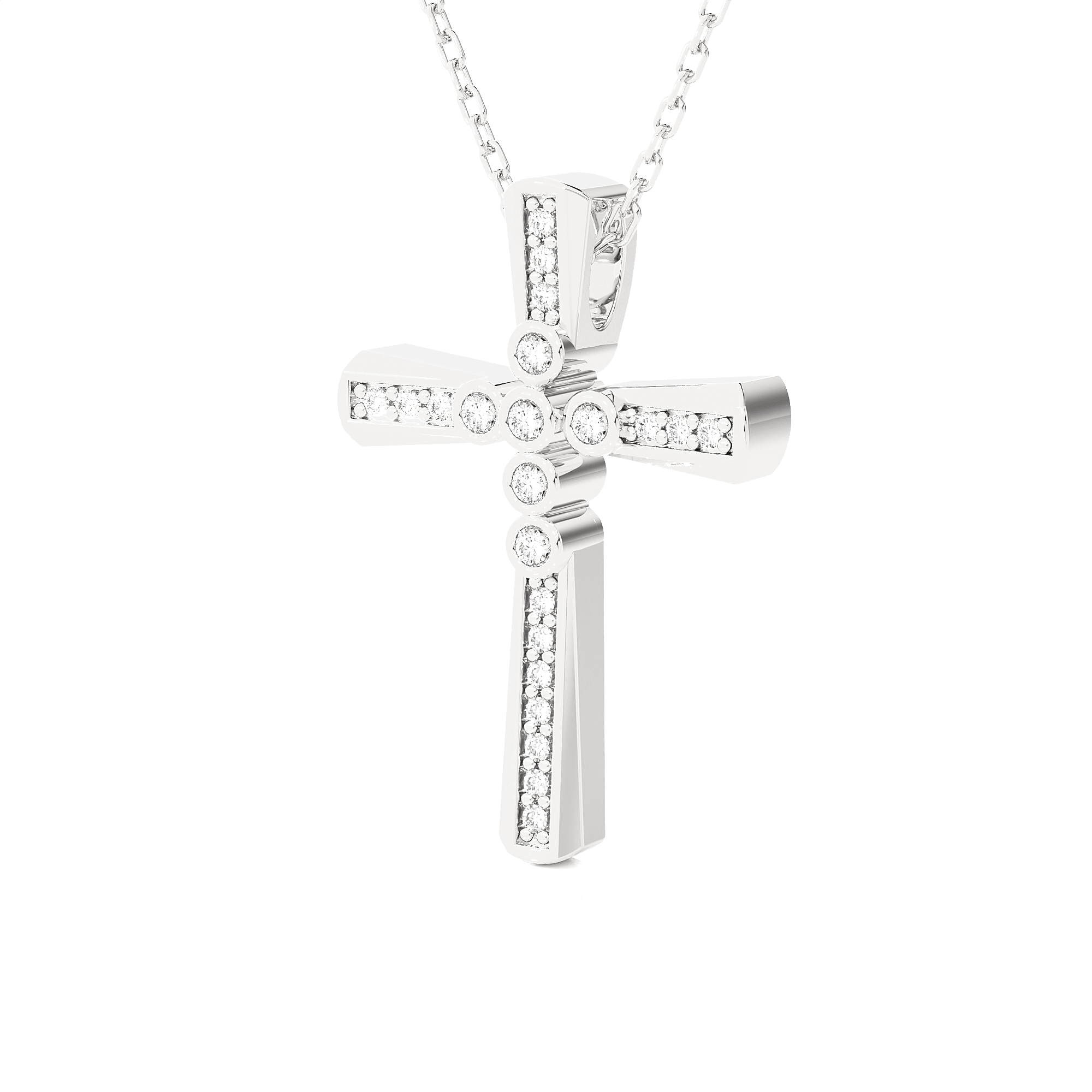 1/10  ctw Round Lab Grown Diamond Cross Pendant