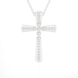 1/10  ctw Round Lab Grown Diamond Cross Pendant