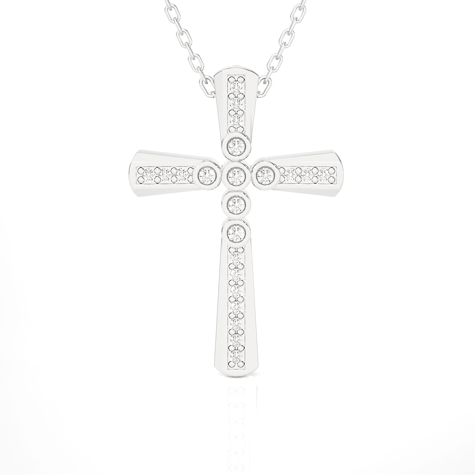 1/10  ctw Round Lab Grown Diamond Cross Pendant