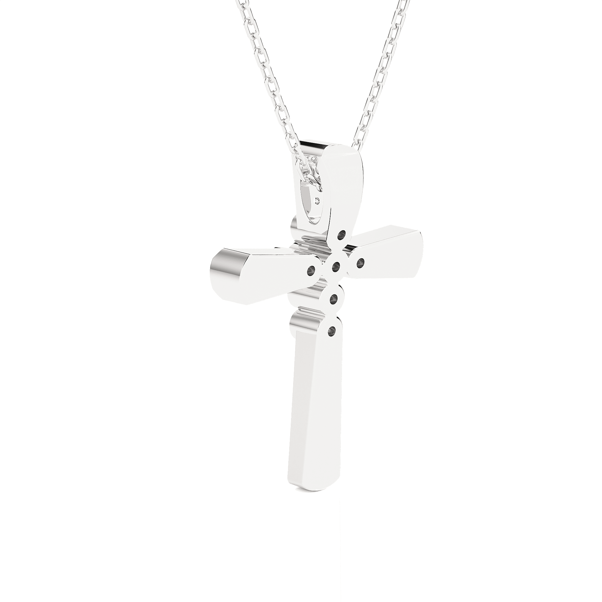 1/10  ctw Round Lab Grown Diamond Cross Pendant