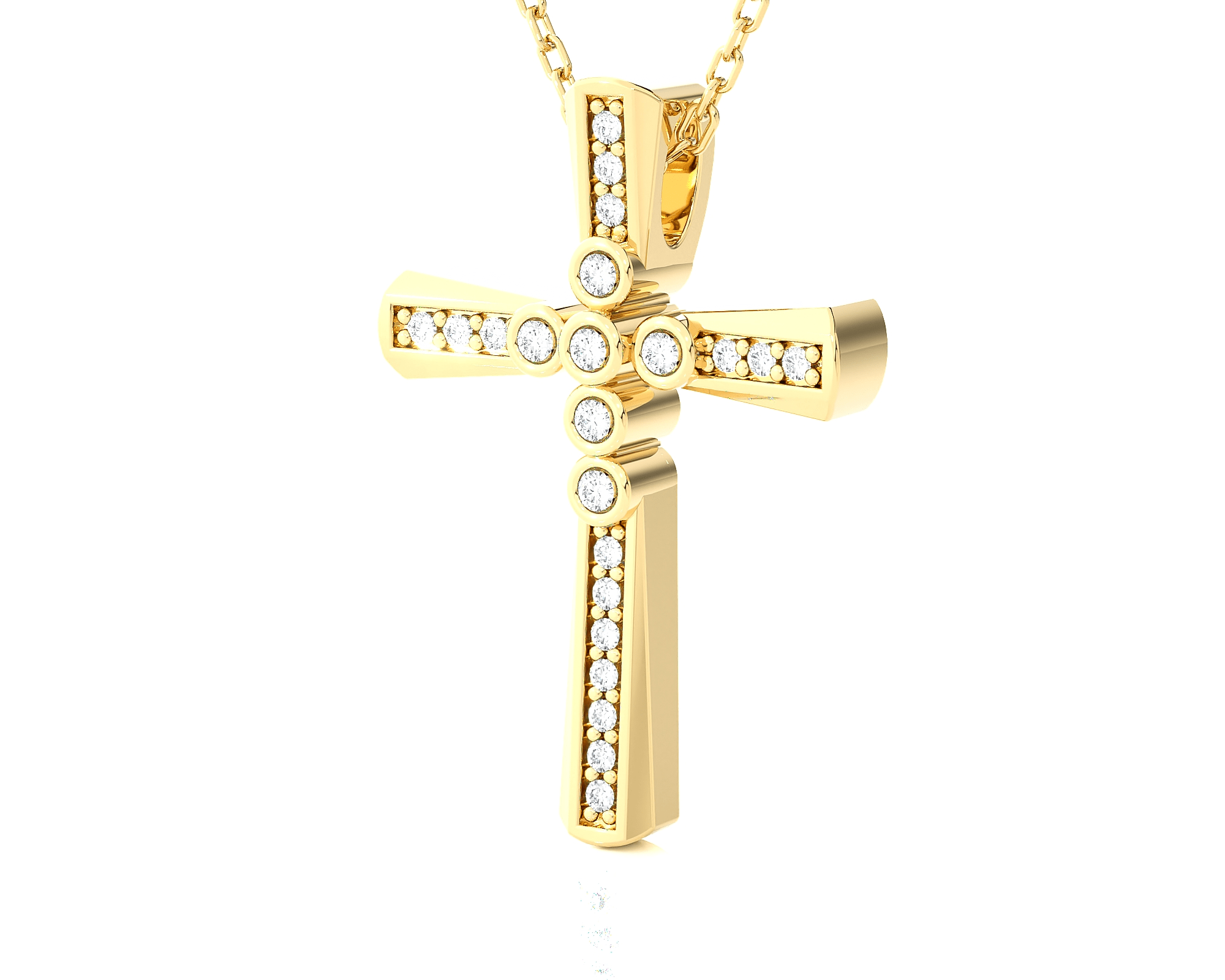 1/10  ctw Round Lab Grown Diamond Cross Pendant