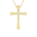 1/10  ctw Round Lab Grown Diamond Cross Pendant