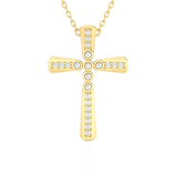 1/10  ctw Round Lab Grown Diamond Cross Pendant