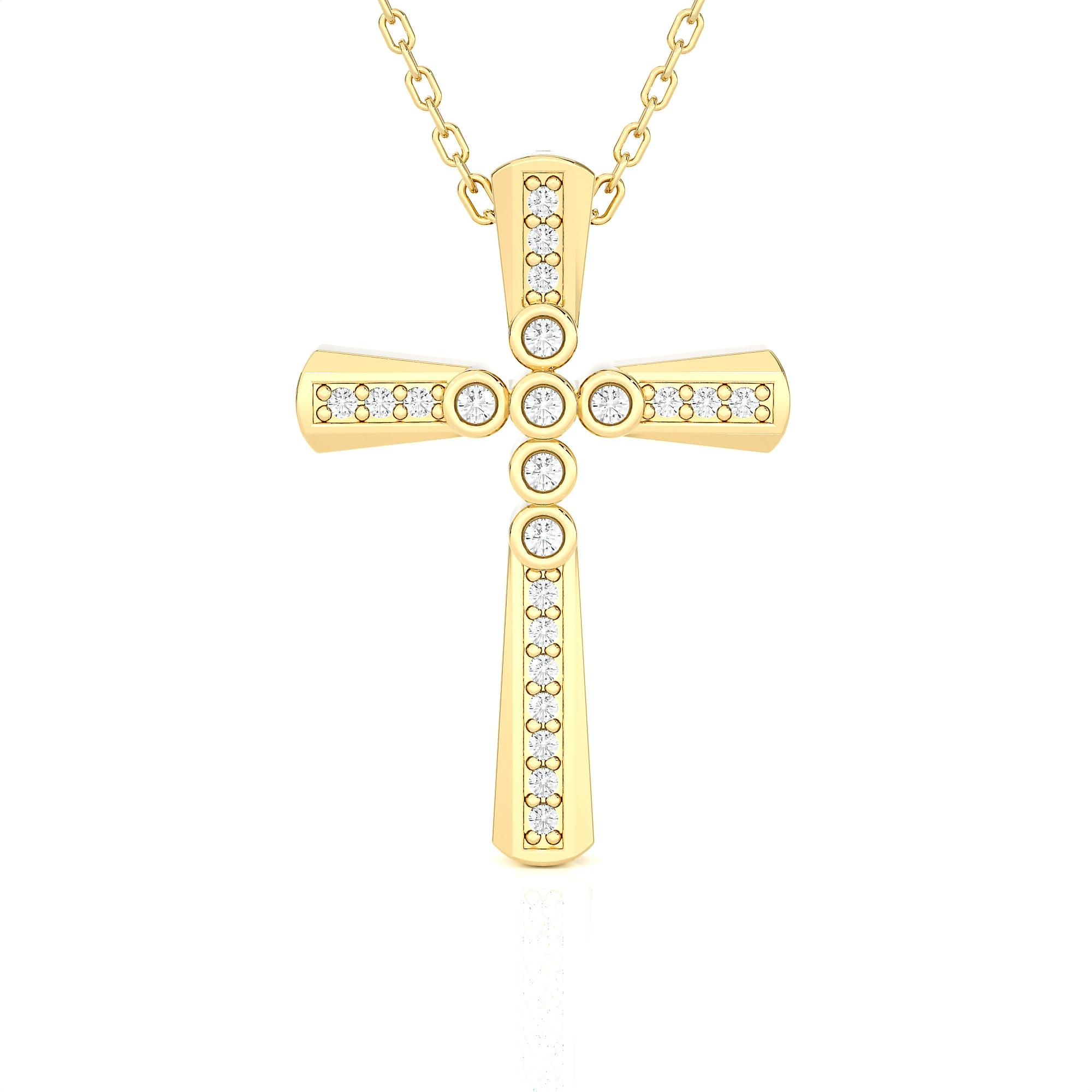 1/10  ctw Round Lab Grown Diamond Cross Pendant