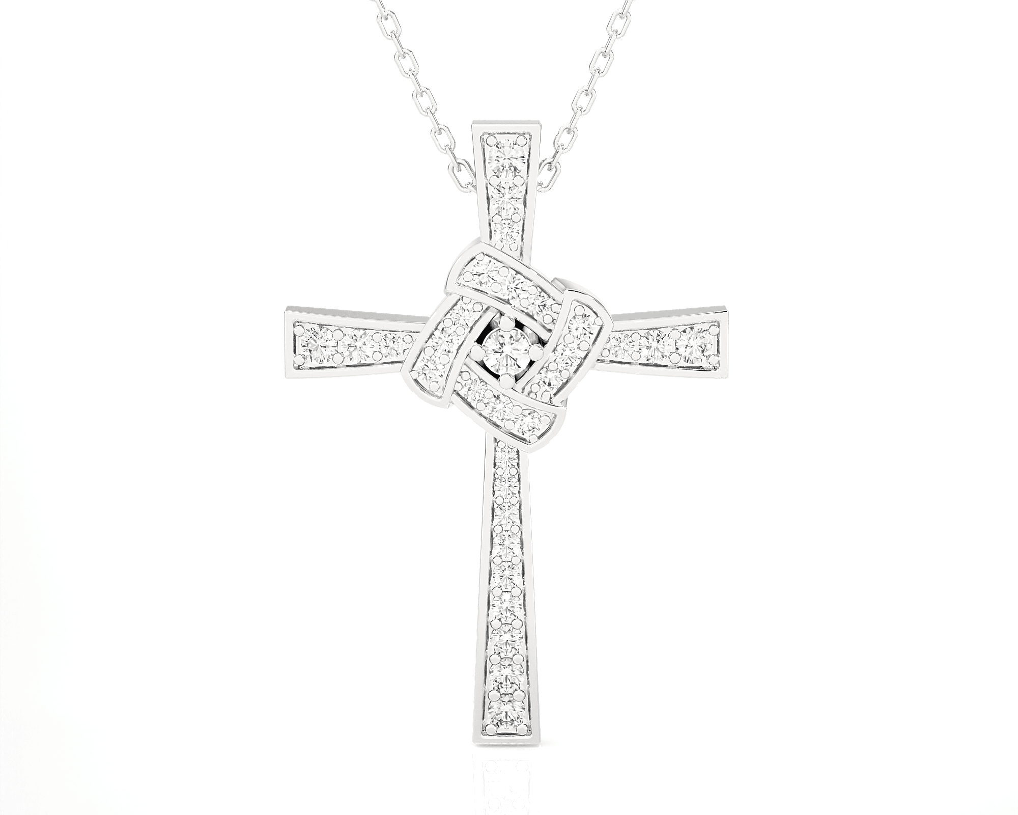 1/4  ctw Round Lab Grown Diamond Cross Pendant