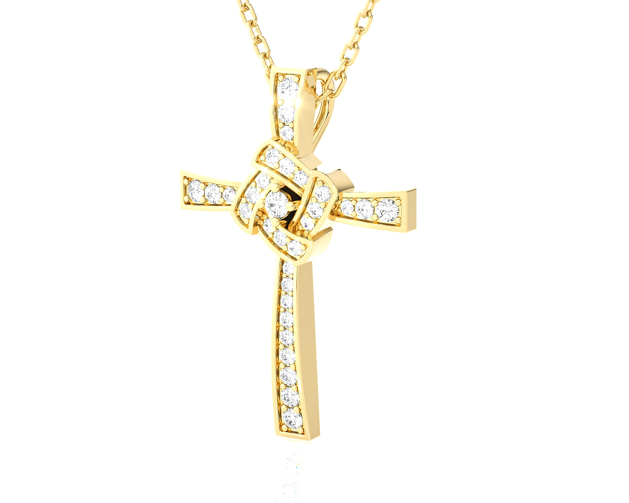 1/4  ctw Round Lab Grown Diamond Cross Pendant