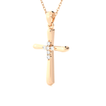 1/20  ctw Round Lab Grown Diamond Cross Pendant