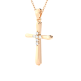 1/20  ctw Round Lab Grown Diamond Cross Pendant