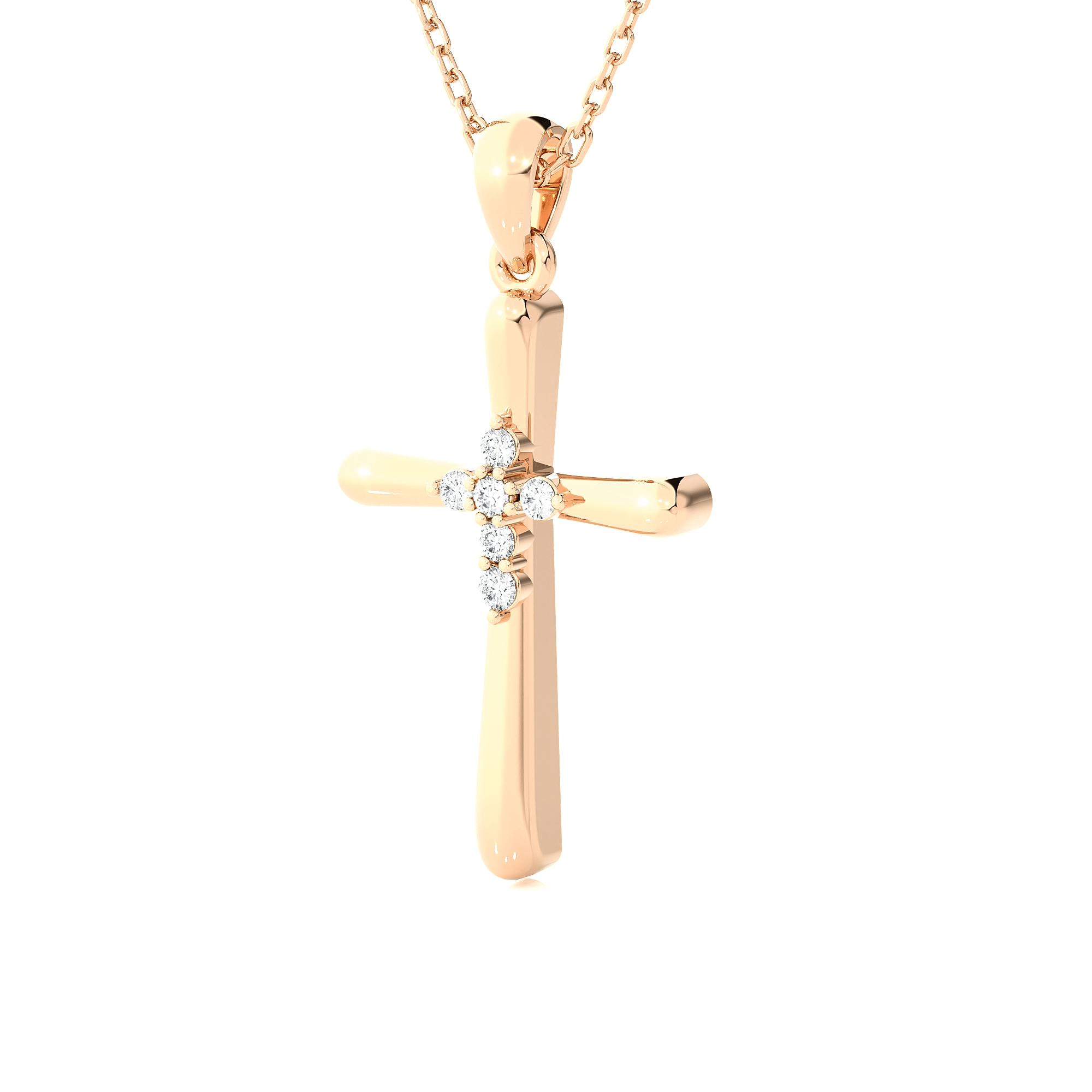 1/20  ctw Round Lab Grown Diamond Cross Pendant