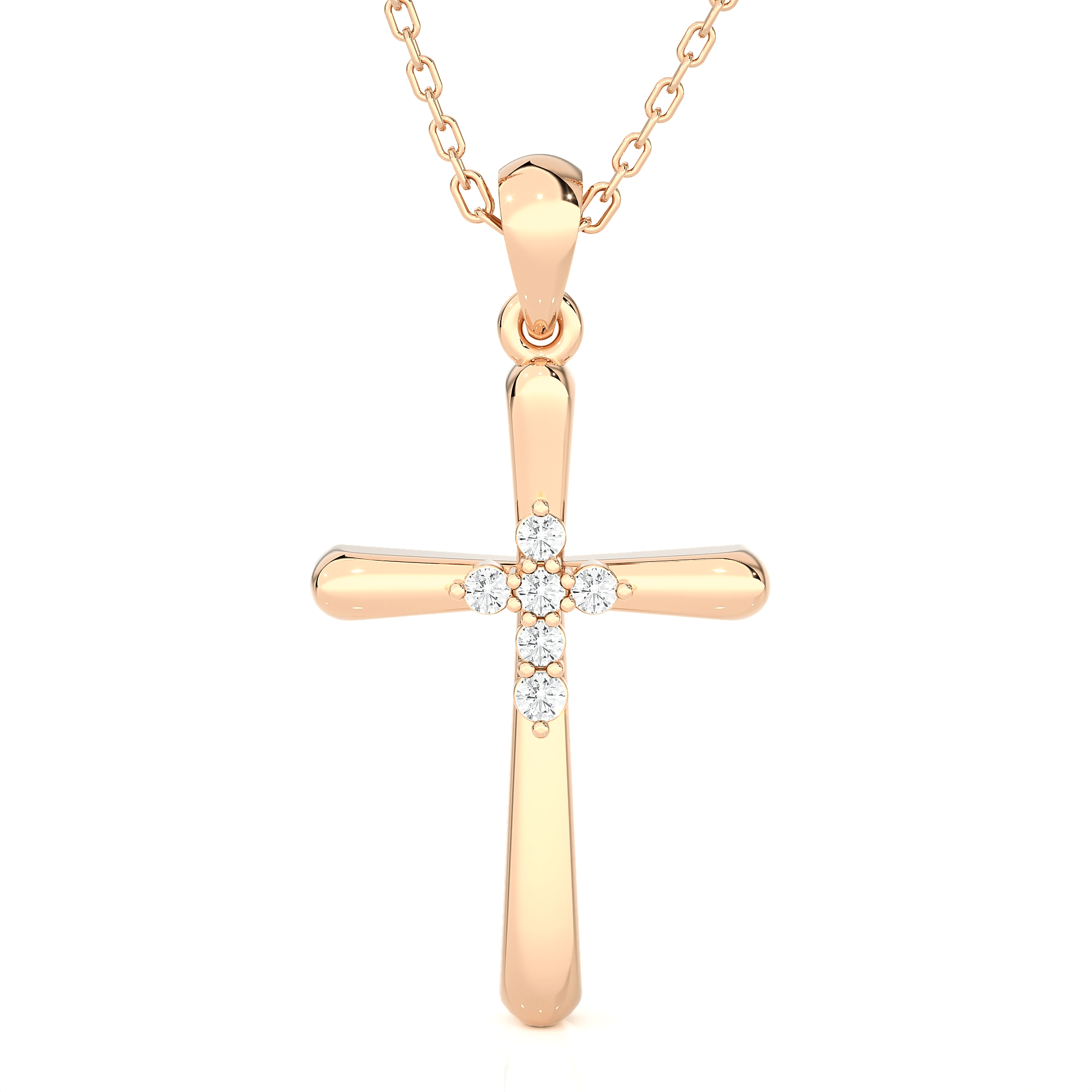 1/20  ctw Round Lab Grown Diamond Cross Pendant