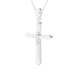 1/20  ctw Round Lab Grown Diamond Cross Pendant