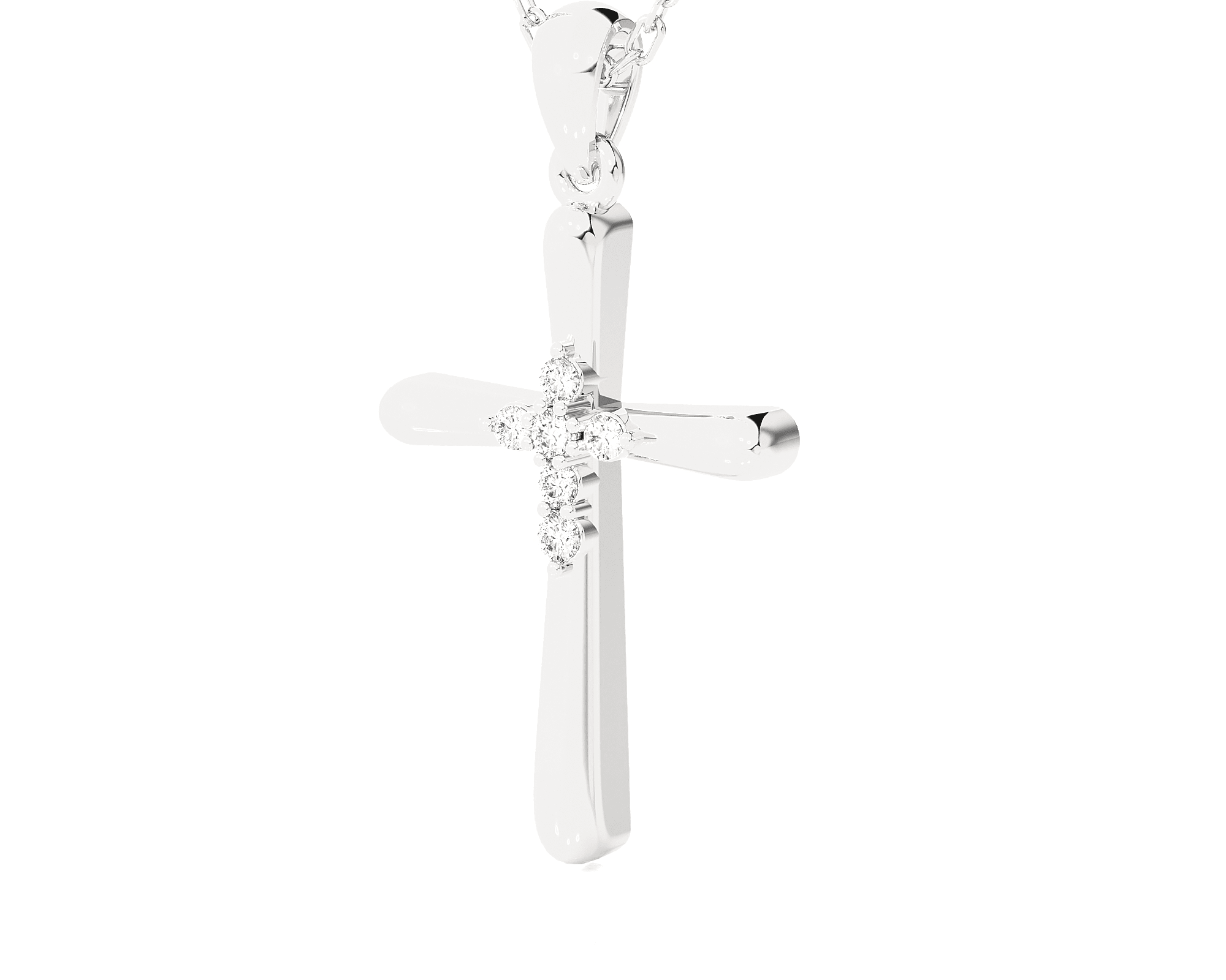 1/20  ctw Round Lab Grown Diamond Cross Pendant