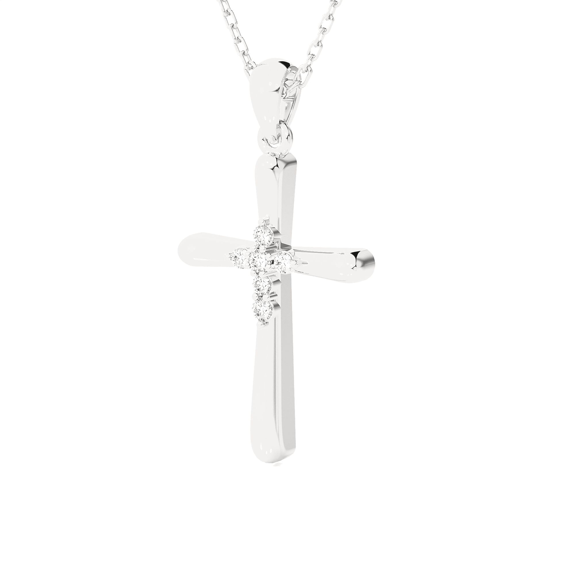 1/20  ctw Round Lab Grown Diamond Cross Pendant
