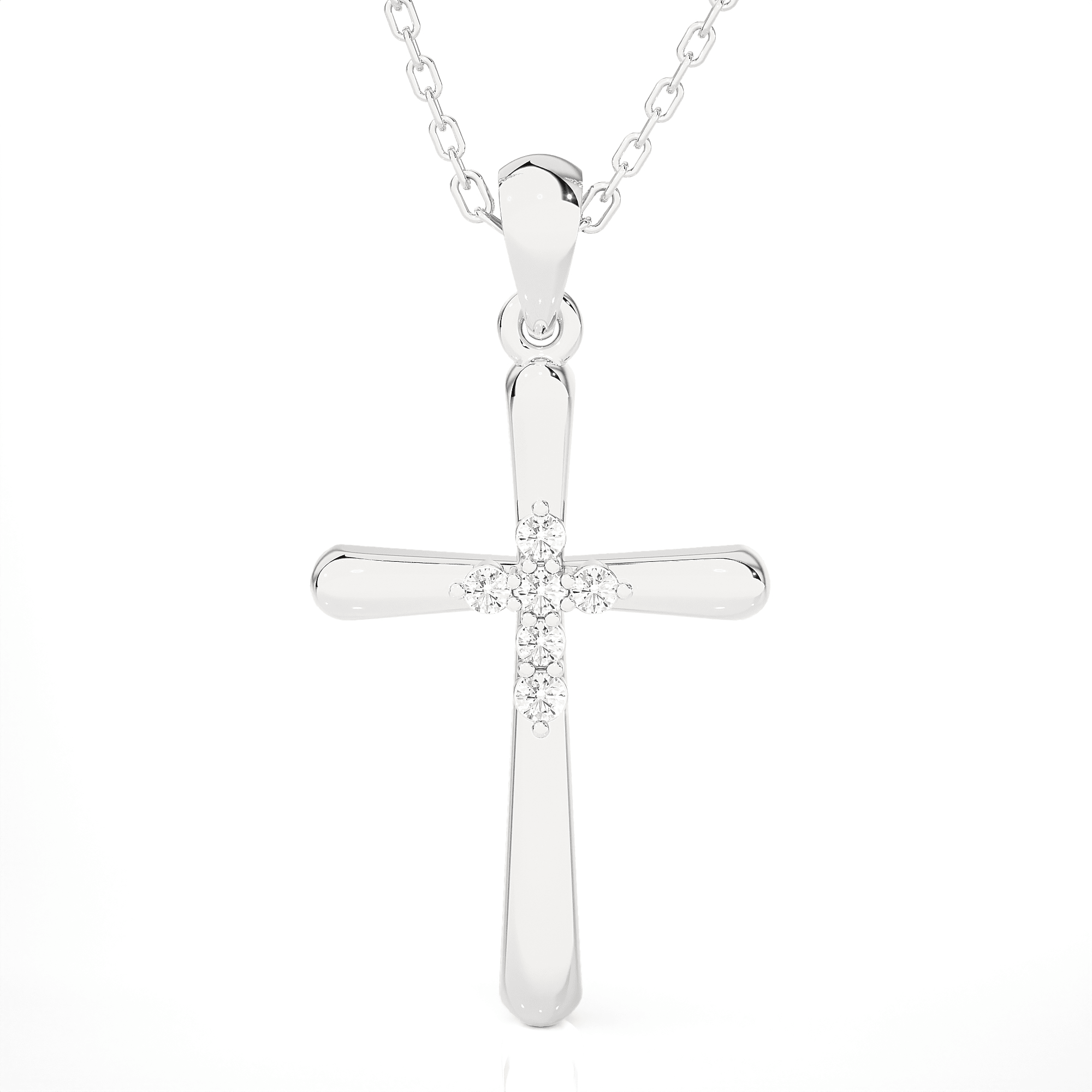 1/20  ctw Round Lab Grown Diamond Cross Pendant